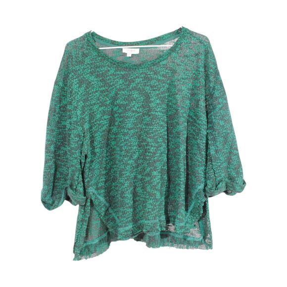 Umgee USA Textured Waffle Knit High ow Top Green Black Medium - Picture 2 of 5